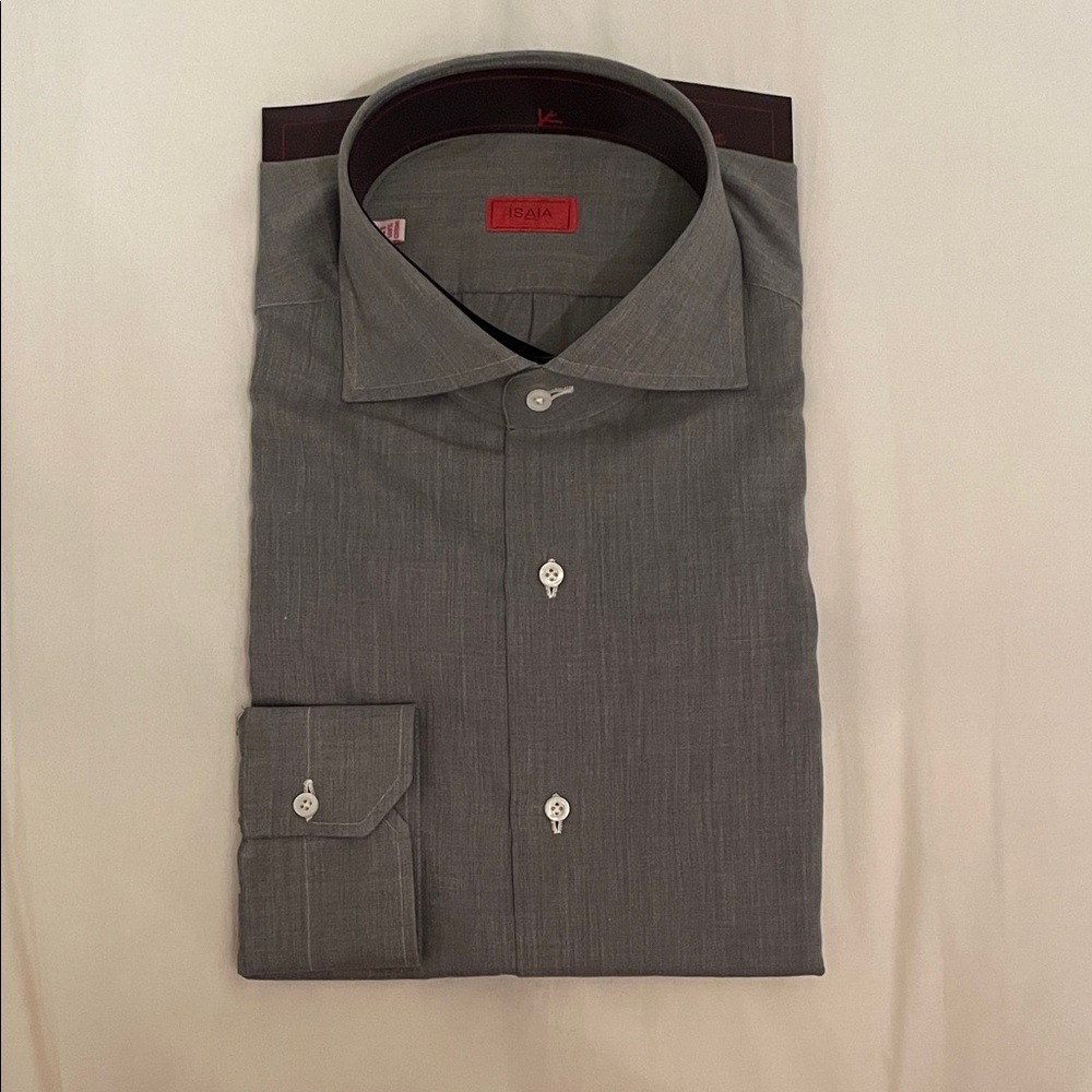 Isaia Charcoal Dress Shirt